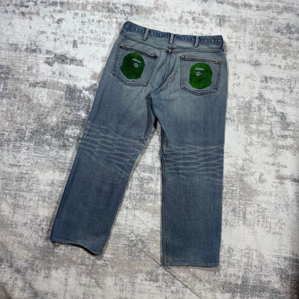 Authentic Bape 2000’s Ape Head Baggy Jeans 34